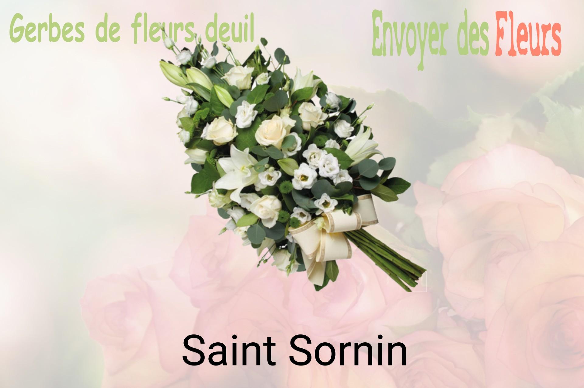 Gerbe de fleurs de deuil livrée à Saint-Sornin